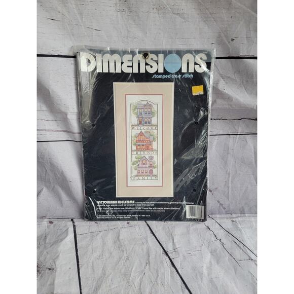 Dimensions Victorian Welcome Stamped Cross Stitch Kit #3099 - Vintage 1989 - Picture 1 of 5